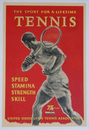 United States Lawn Vintage Tennis Poster in 1956
